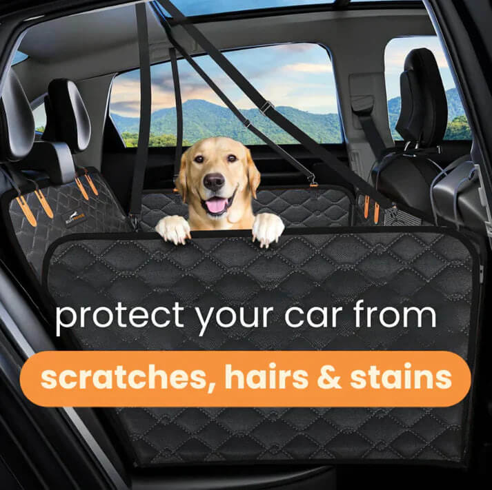 6 - In - 1 Dog Car Seat Cover for Back Seat, Waterproof Dog Car Hammock with Mesh Window, Non - Slip Pet Backseat Protector for Cars, Trucks and Suvs - Paw Fit Gears