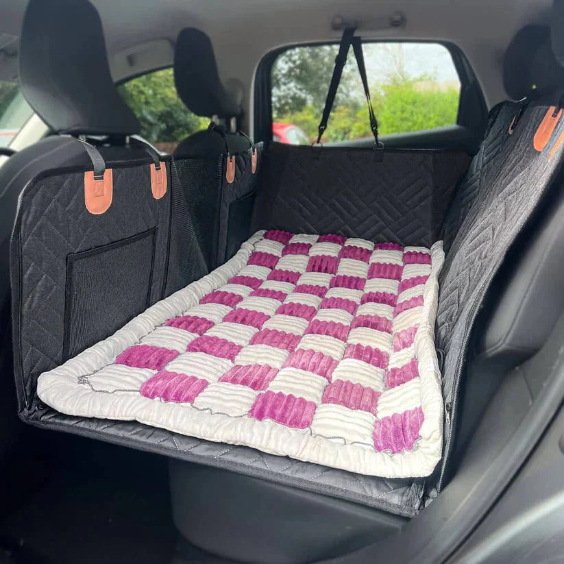 6 - In - 1 Dog Car Seat Cover for Back Seat, Waterproof Dog Car Hammock with Mesh Window, Non - Slip Pet Backseat Protector for Cars, Trucks and Suvs - Paw Fit Gears