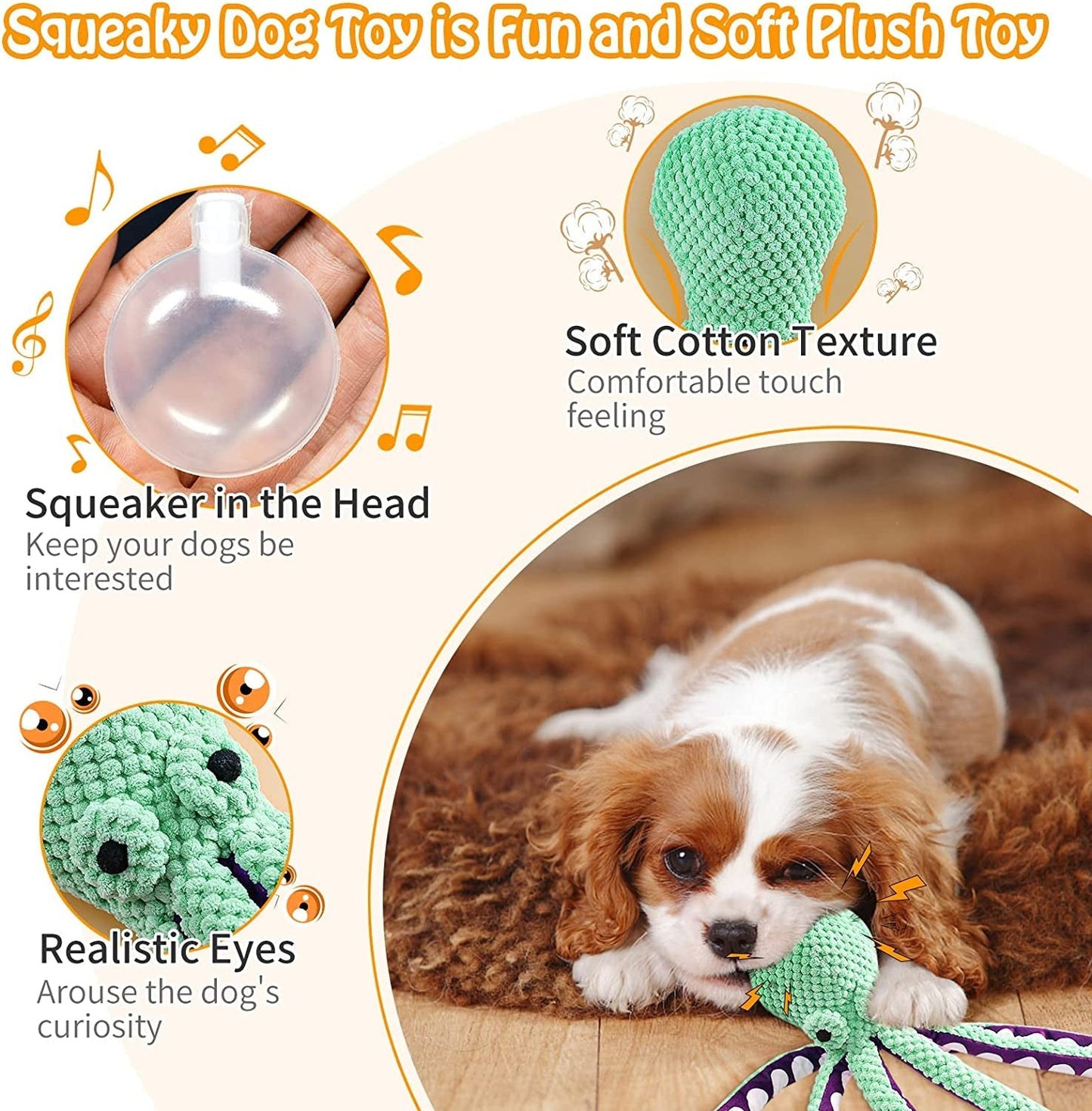 Large Squeaky Plush Dog Toy for Aggressive Chewers – Durable Soft Fabric Toy for Medium & Large Dogs – Chew, Tug, Fetch & Cuddle - Paw Fit Gears